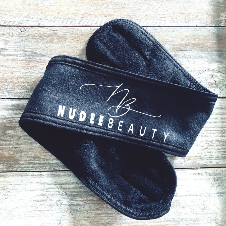 Black Towel Cloth Cosmetic Headband Nudee Beauty 